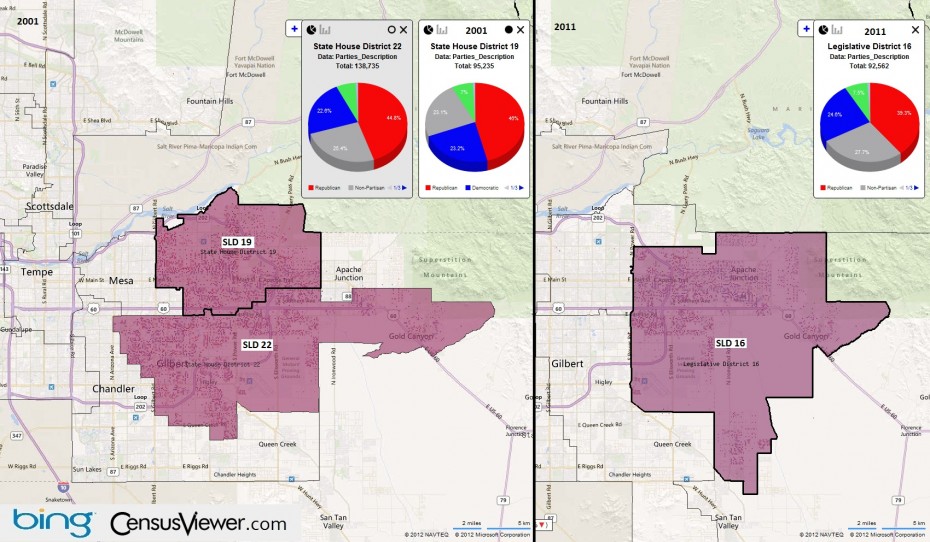 State legislative districts in Arizona after the 2010 Census