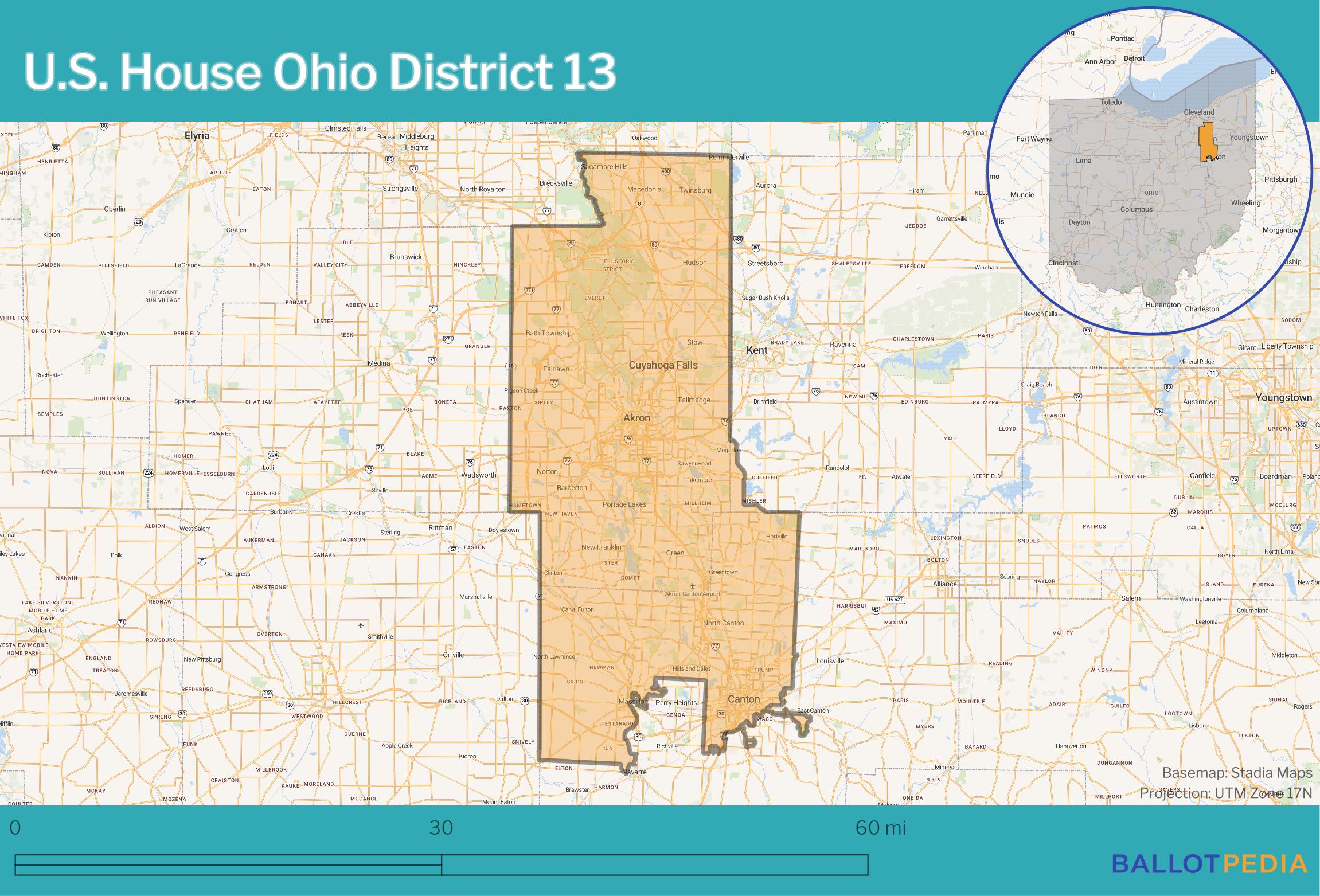 Ohio S 13th Congressional District Election 2024 Ballotpedia 2023 01 03 Oh Congressional District 013