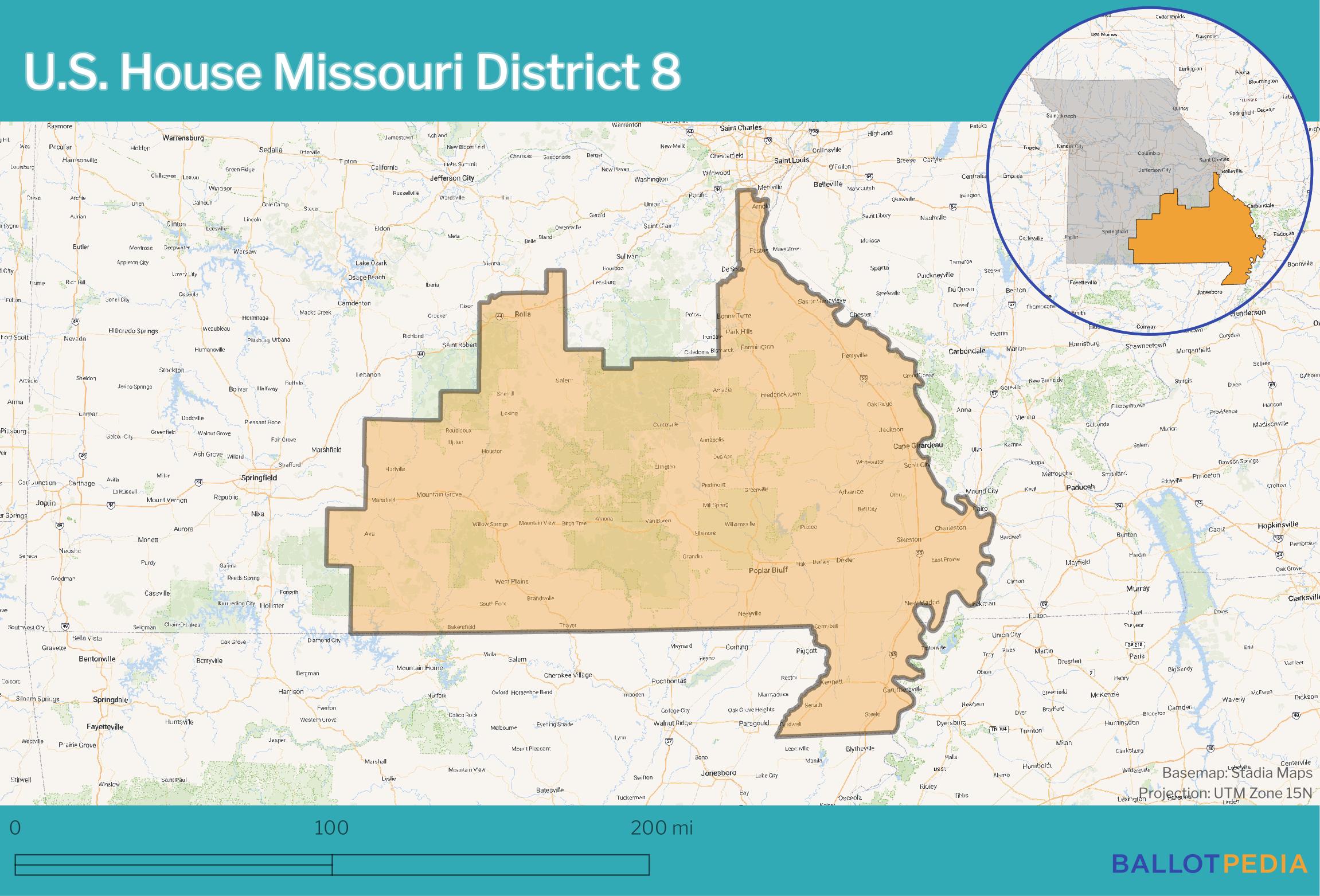 Missouri S 8th District Election 2026 Ballotpedia 2027 01 03 Mo District 08 