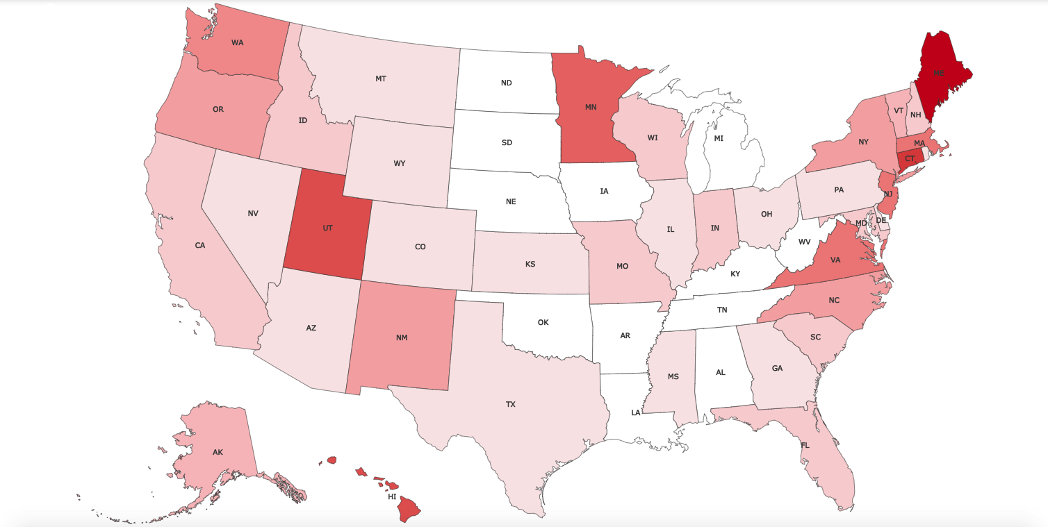 Electoral systems August 2019 map